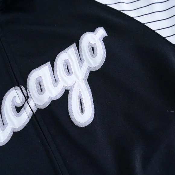 Vintage Stitches Genuine Rare 90's  Chicago White Sox Black & White MLB Zip Up - Picture 12 of 13